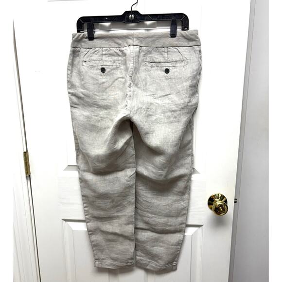 Lucky Brand Taupe Linen Pull On Pants, Drawstring, Jogger, Women's Size S - Picture 3 of 4